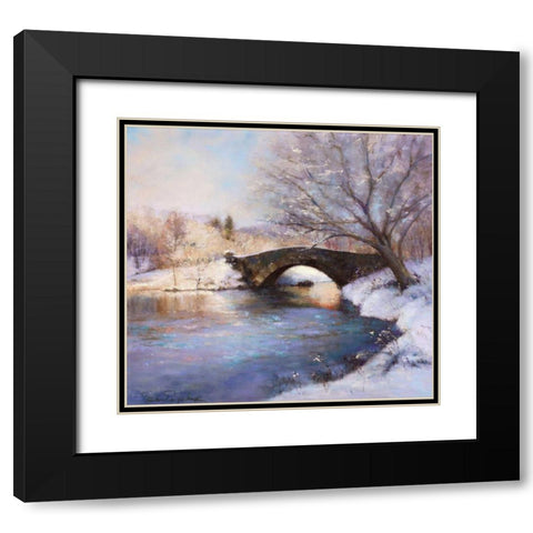 Central Park Bridge Black Modern Wood Framed Art Print with Double Matting by Engelman, Esther