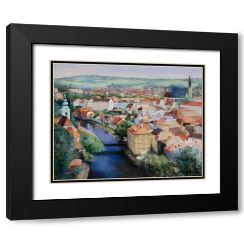 Mosaic Black Modern Wood Framed Art Print with Double Matting by Engelman, Esther