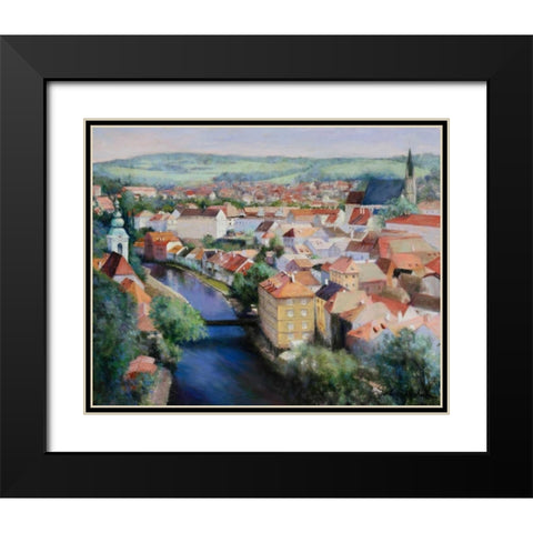 Mosaic Black Modern Wood Framed Art Print with Double Matting by Engelman, Esther