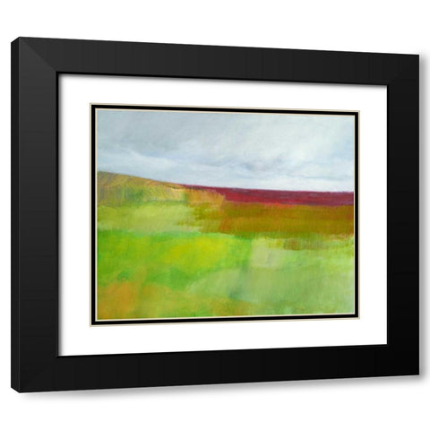 Dorset Green and Red Black Modern Wood Framed Art Print with Double Matting by Engeln, Skadi