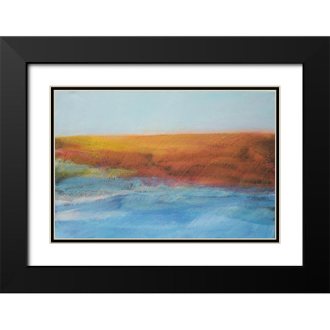 Sea and Red Land Black Modern Wood Framed Art Print with Double Matting by Engeln, Skadi