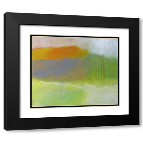 Yellow Mountain Black Modern Wood Framed Art Print with Double Matting by Engeln, Skadi