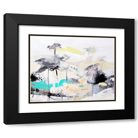 Paraiso Black Modern Wood Framed Art Print with Double Matting by Escayo, Alba