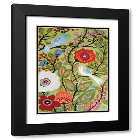 Peace Garden Black Modern Wood Framed Art Print with Double Matting by Fields, Karen