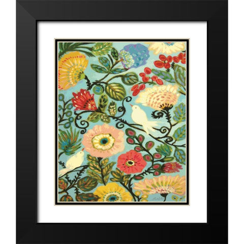 Sweet Cottage Garden Black Modern Wood Framed Art Print with Double Matting by Fields, Karen
