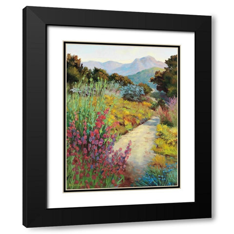 Garden Path Black Modern Wood Framed Art Print with Double Matting by Freudenstein, Ellie