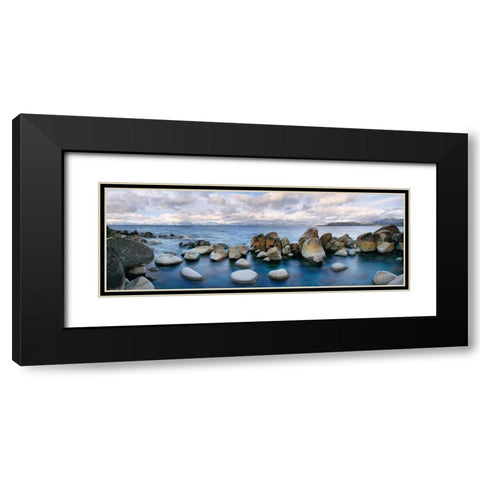 Sand Harbor Black Modern Wood Framed Art Print with Double Matting by Foster, Christopher