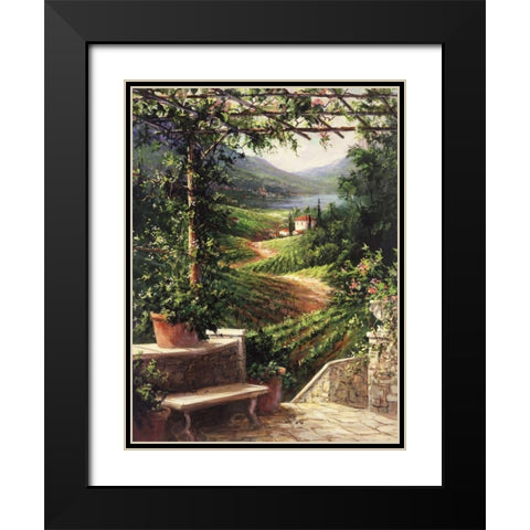 Chianti Vineyard Black Modern Wood Framed Art Print with Double Matting by Fronckowiak, Art