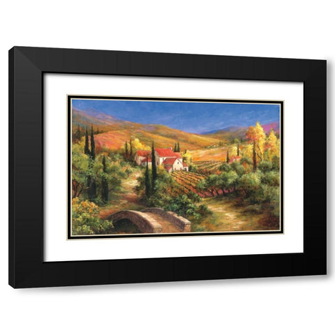 Tuscan Bridge Black Modern Wood Framed Art Print with Double Matting by Fronckowiak, Art