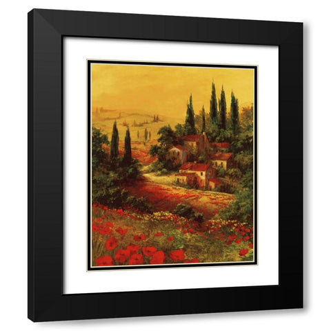 Toscano Valley I Black Modern Wood Framed Art Print with Double Matting by Fronckowiak, Art