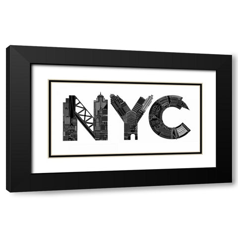 NYC Black Modern Wood Framed Art Print with Double Matting by Farkas, Robert