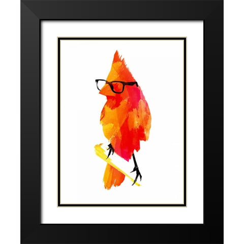 Punk Bird Black Modern Wood Framed Art Print with Double Matting by Farkas, Robert