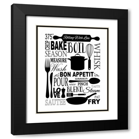 Culinary Love 1 Black Modern Wood Framed Art Print with Double Matting by Fuqua, Leslie