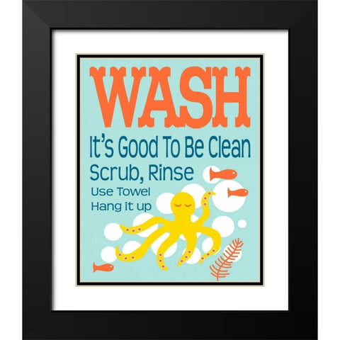 Ocean Bubble Friends 4 Black Modern Wood Framed Art Print with Double Matting by Fuqua, Leslie