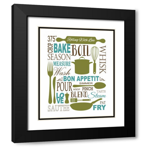 Culinary Love 1 Black Modern Wood Framed Art Print with Double Matting by Fuqua, Leslie
