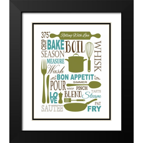 Culinary Love 1 Black Modern Wood Framed Art Print with Double Matting by Fuqua, Leslie