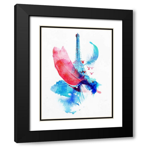Pigeons of Paris Black Modern Wood Framed Art Print with Double Matting by Farkas, Robert