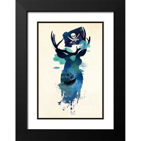 Captain Hook Black Modern Wood Framed Art Print with Double Matting by Farkas, Robert