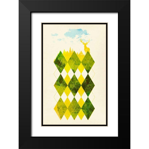 Elegant Forest Black Modern Wood Framed Art Print with Double Matting by Farkas, Robert