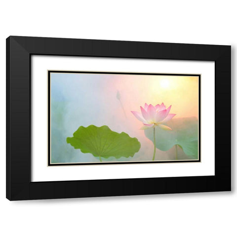 Serenity Black Modern Wood Framed Art Print with Double Matting by Farzad, Bahman