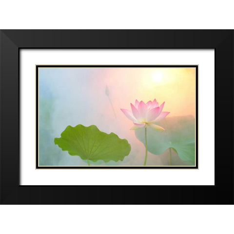 Serenity Black Modern Wood Framed Art Print with Double Matting by Farzad, Bahman