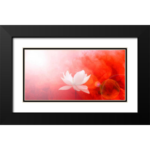Lotus in Flames Black Modern Wood Framed Art Print with Double Matting by Farzad, Bahman