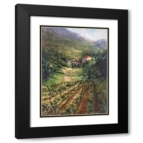 Tuscany Vineyard Black Modern Wood Framed Art Print with Double Matting by Fronckowiak, Art