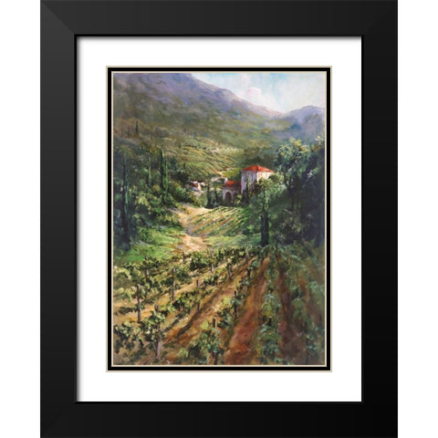 Tuscany Vineyard Black Modern Wood Framed Art Print with Double Matting by Fronckowiak, Art