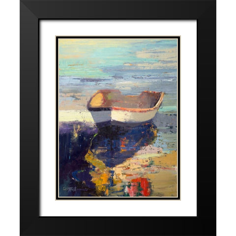 Blueglow Black Modern Wood Framed Art Print with Double Matting by Forst, Beth A.