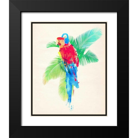 Tropical Party Black Modern Wood Framed Art Print with Double Matting by Farkas, Robert