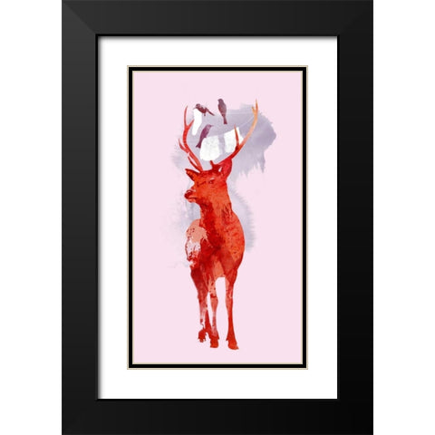 Useless Deer Black Modern Wood Framed Art Print with Double Matting by Farkas, Robert