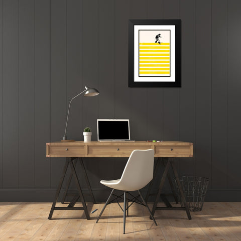 Slide in Stripes Black Modern Wood Framed Art Print with Double Matting by Farkas, Robert