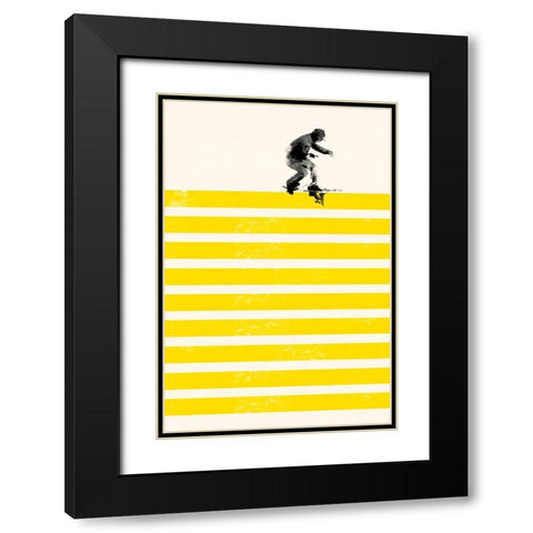 Slide in Stripes Black Modern Wood Framed Art Print with Double Matting by Farkas, Robert