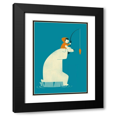 Dinner For Two Black Modern Wood Framed Art Print with Double Matting by Fleck, Jay