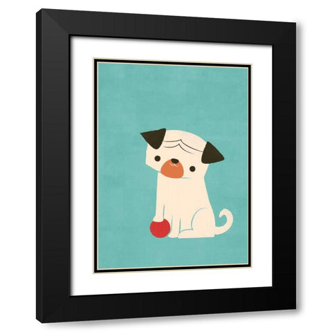 My Red Ball Black Modern Wood Framed Art Print with Double Matting by Fleck, Jay