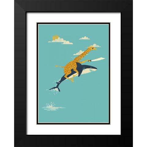 Onward Black Modern Wood Framed Art Print with Double Matting by Fleck, Jay