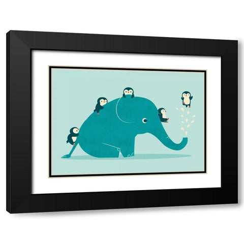Waterslide Black Modern Wood Framed Art Print with Double Matting by Fleck, Jay