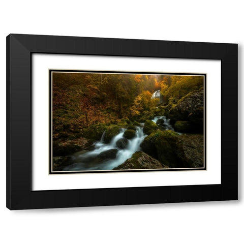 Resplendent Stream Black Modern Wood Framed Art Print with Double Matting by Fossati, Enrico