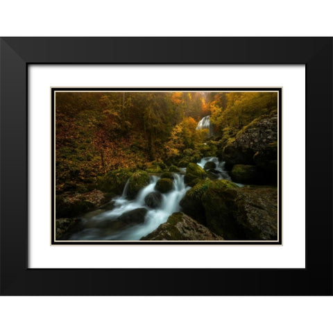 Resplendent Stream Black Modern Wood Framed Art Print with Double Matting by Fossati, Enrico