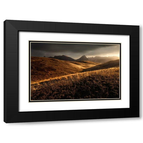 Last Autumn Light Black Modern Wood Framed Art Print with Double Matting by Fossati, Enrico