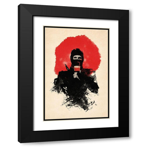 American Ninja Black Modern Wood Framed Art Print with Double Matting by Farkas, Robert