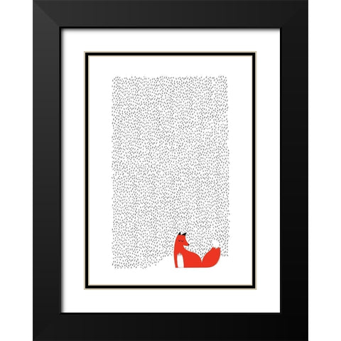 Black Grass Black Modern Wood Framed Art Print with Double Matting by Farkas, Robert