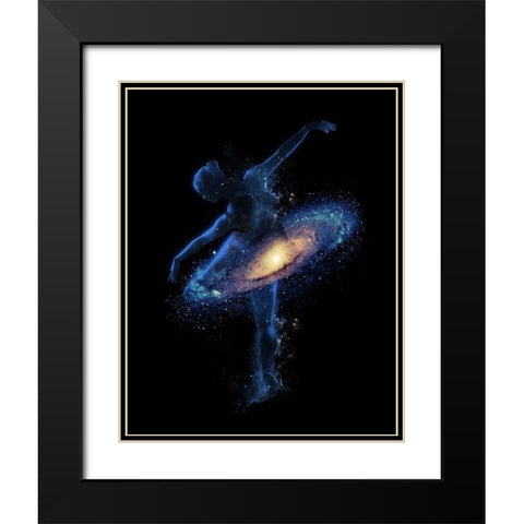 Cosmic Dance Black Modern Wood Framed Art Print with Double Matting by Farkas, Robert
