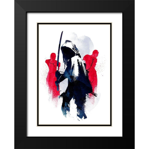 Michonne Black Modern Wood Framed Art Print with Double Matting by Farkas, Robert
