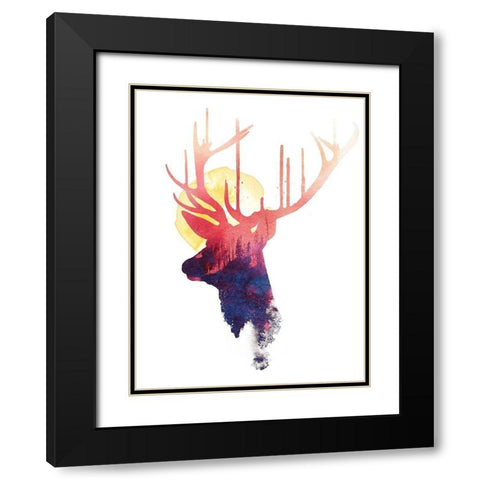 The Burning Sun Black Modern Wood Framed Art Print with Double Matting by Farkas, Robert