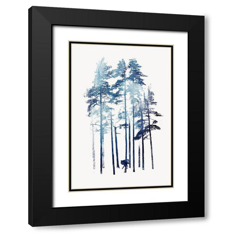 Winter Wolf Black Modern Wood Framed Art Print with Double Matting by Farkas, Robert