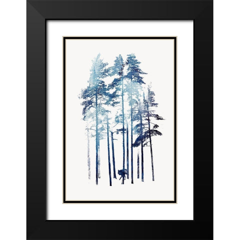 Winter Wolf Black Modern Wood Framed Art Print with Double Matting by Farkas, Robert