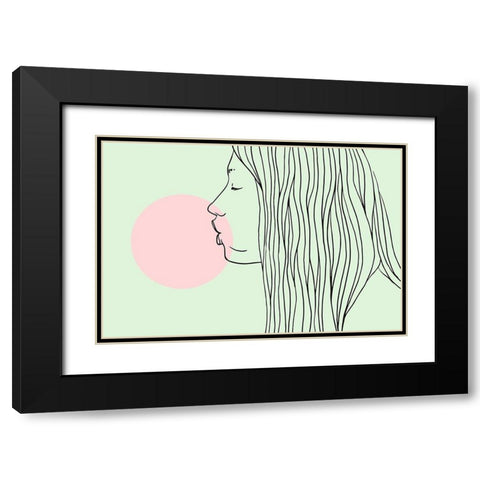 Pink Bubble Gum Black Modern Wood Framed Art Print with Double Matting by Farkas, Robert