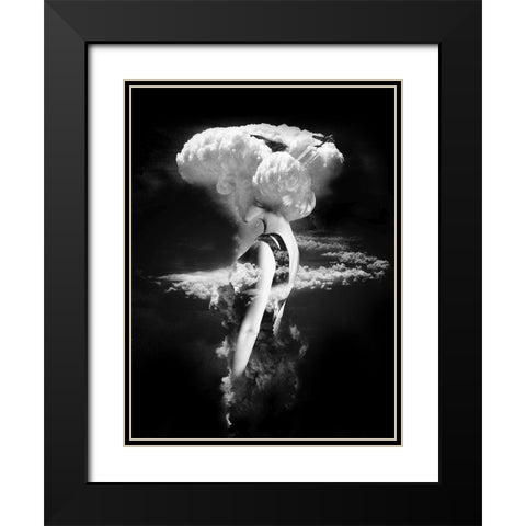 War Goddess Black Modern Wood Framed Art Print with Double Matting by Farkas, Robert