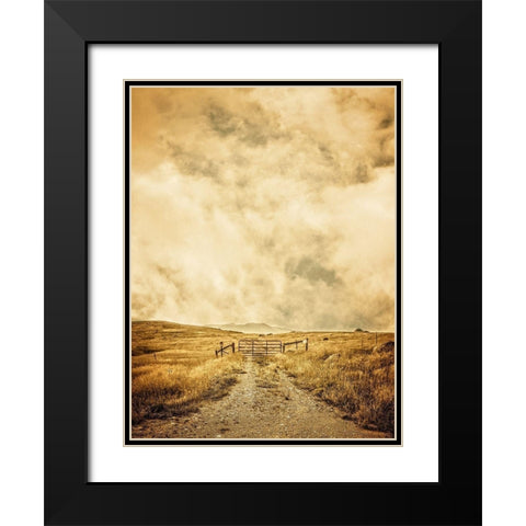 Ranch Gate Black Modern Wood Framed Art Print with Double Matting by Fielding, Edward M.